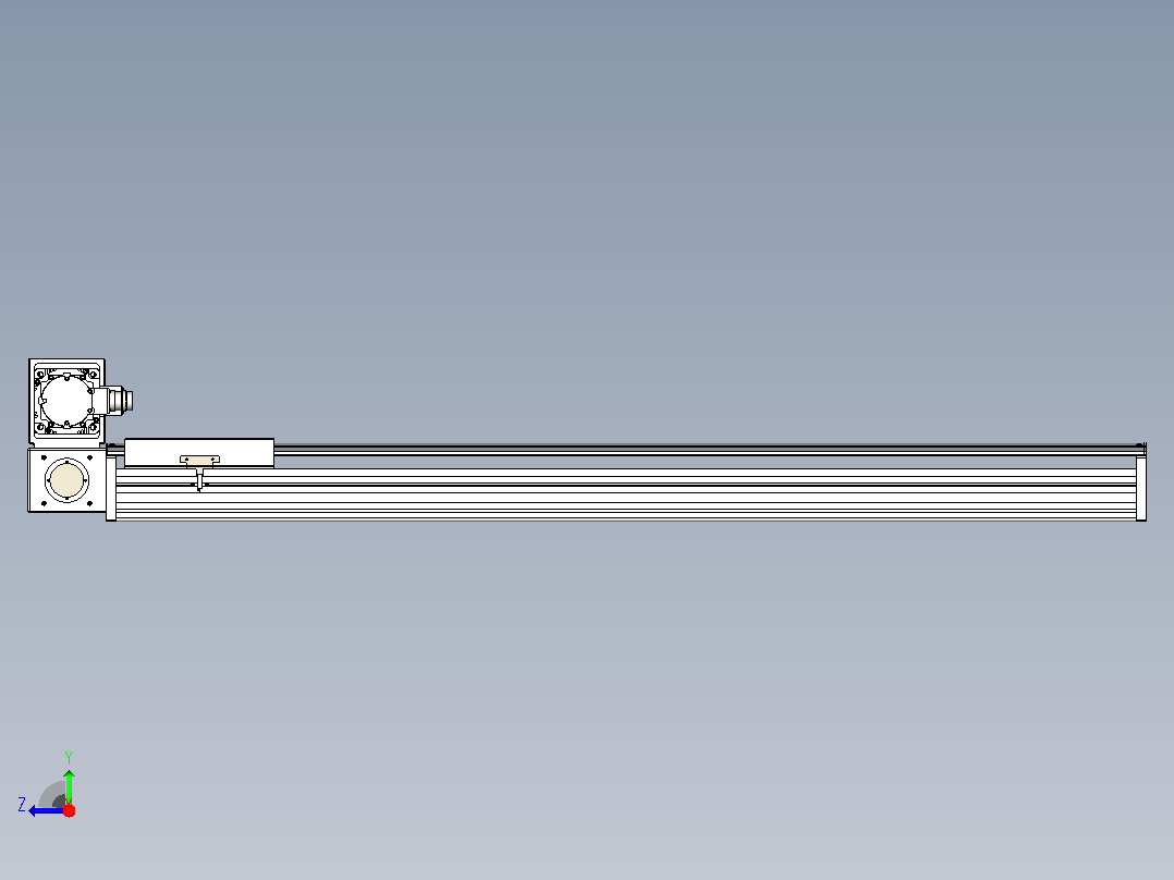 皮带直线轴半封闭可选导轨TPA-HNB-220D-176-L1200-LU-C-P1K-N3右视图