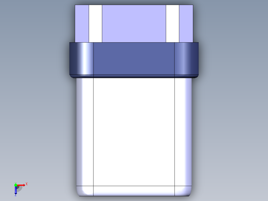 USB C型插头俯视图