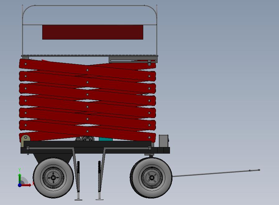 A26-四轮移动式液压升降台前视图