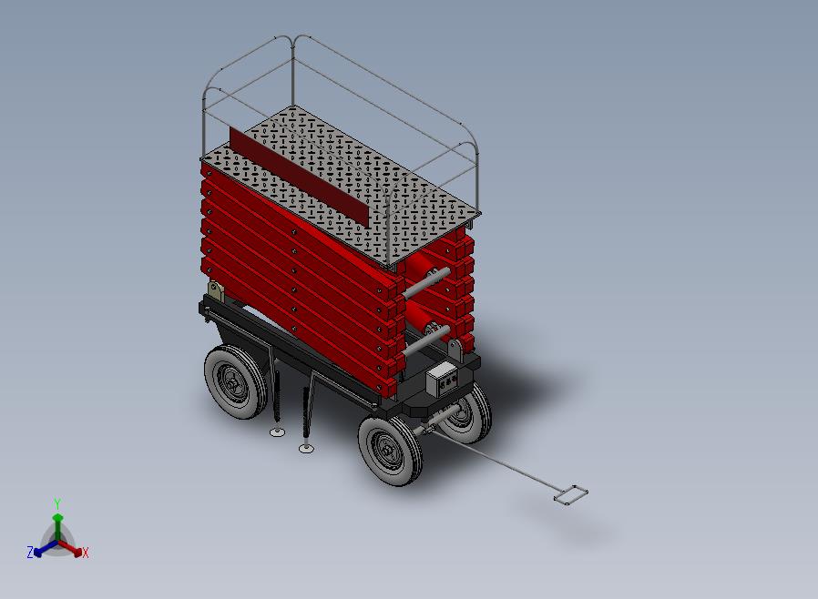 A26-四轮移动式液压升降台正等轴测图