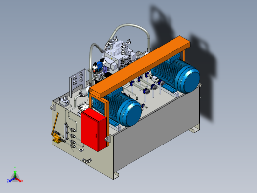 液压动力装置2000L模型3D图纸 x_t格式正等轴测缩略图