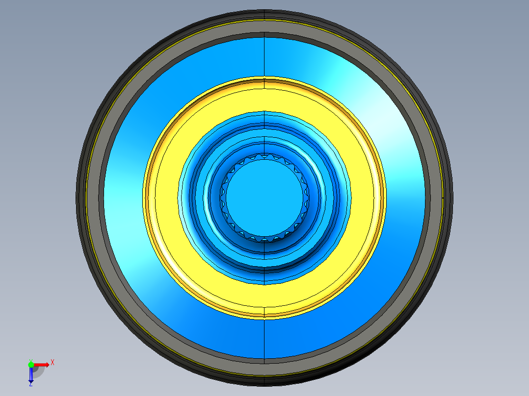内等速接头3D数模图纸 STP格式俯视图