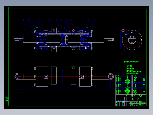 转向液压缸CAD装配图纸机械设计dwg图纸素材