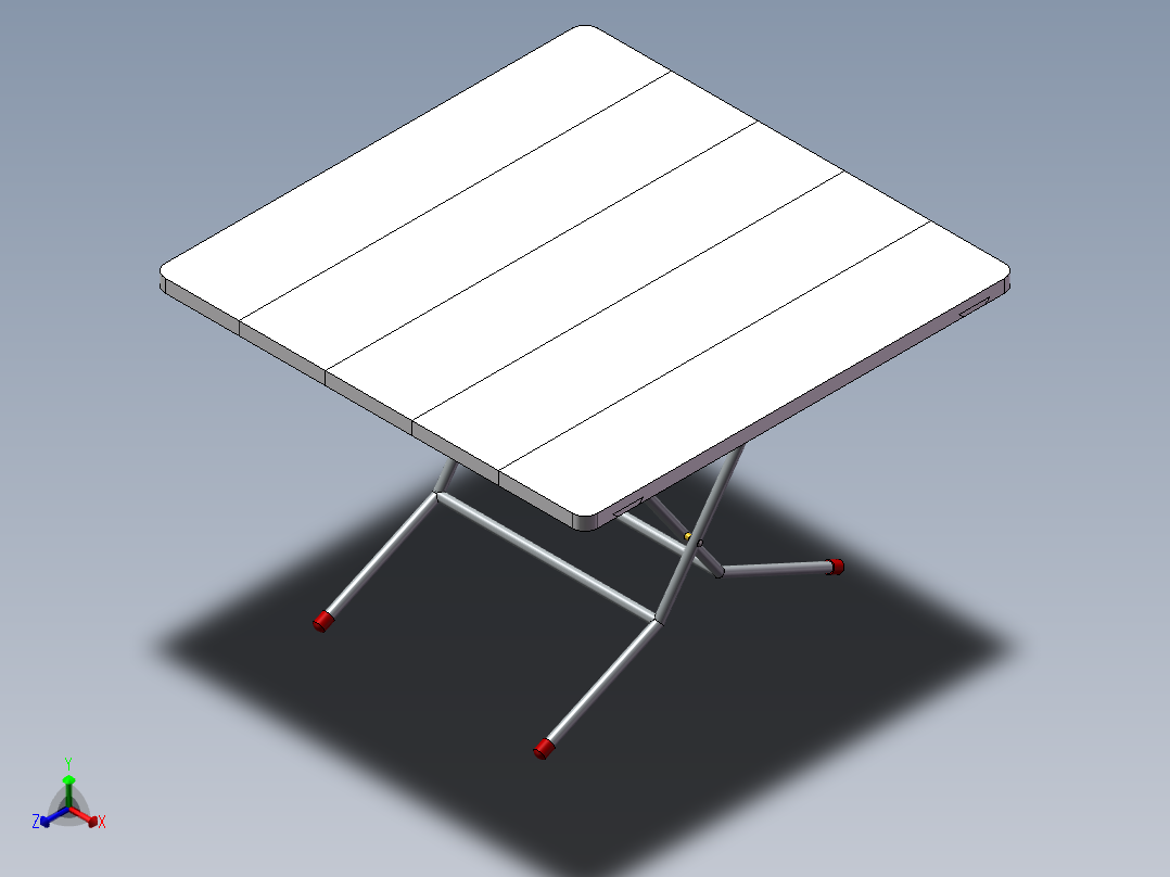 折叠桌子 便携式正等轴测图