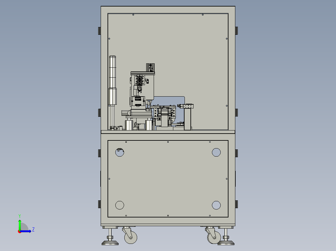 手机电池极片裁切机左视图