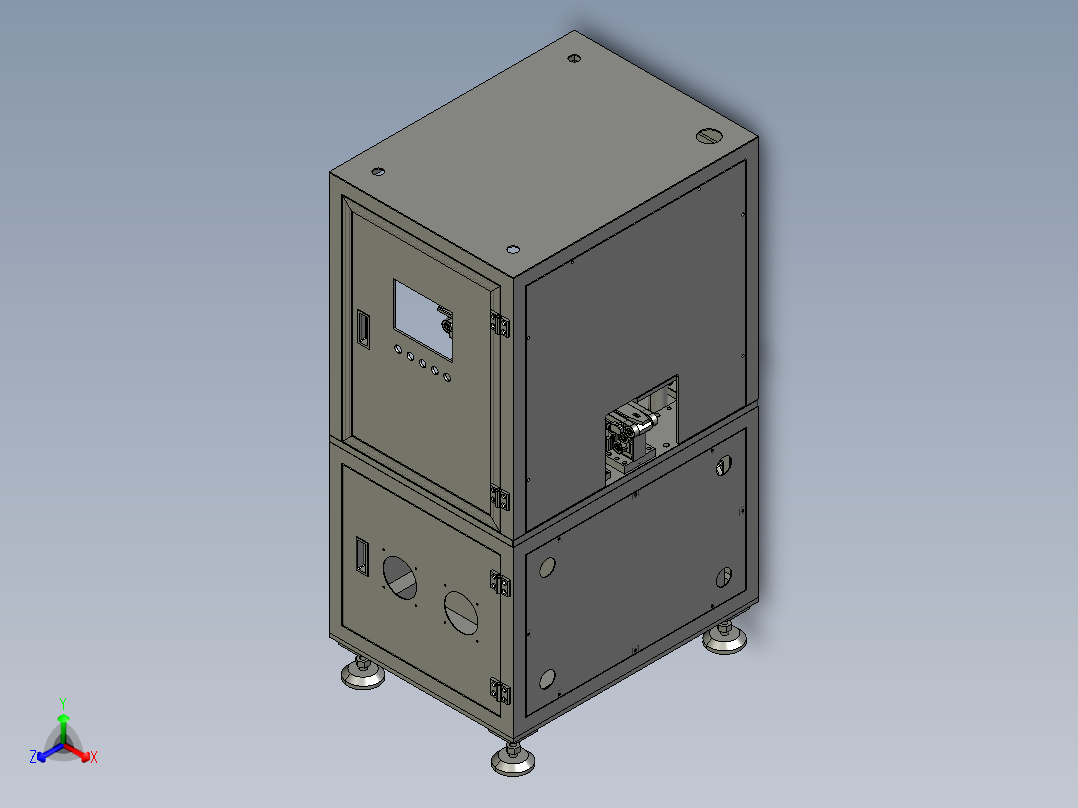 手机电池极片裁切机正等轴测图