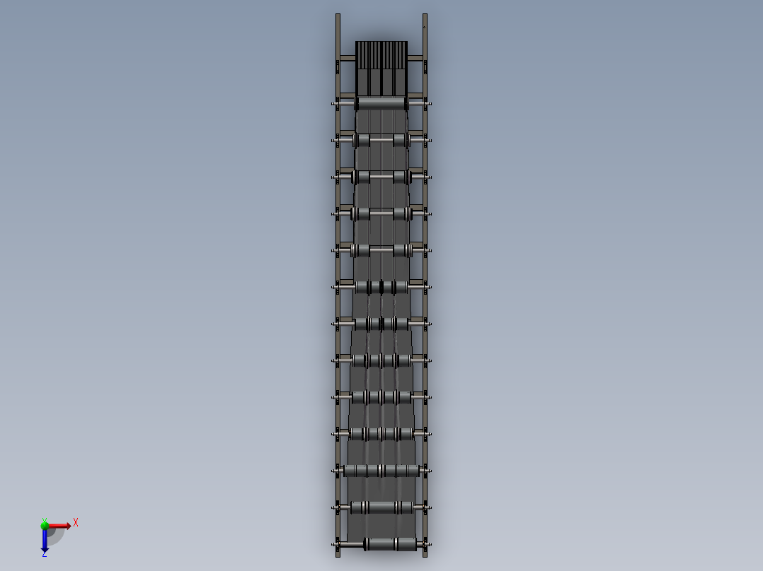 仿形机床(滚板机)设备俯视图