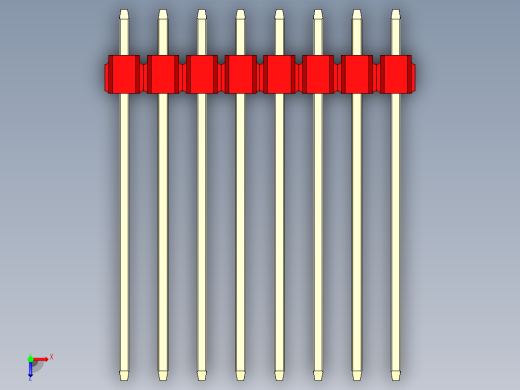 彩色公头100mil（2.54mm）系列-DS1021_red_3x08p_100mil_Type19_rev1.0俯视缩略图