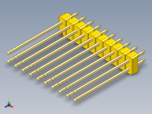 彩色公头100mil（2.54mm）系列-DS1021_yellow_2x10p_100mil_Type19_rev1.0