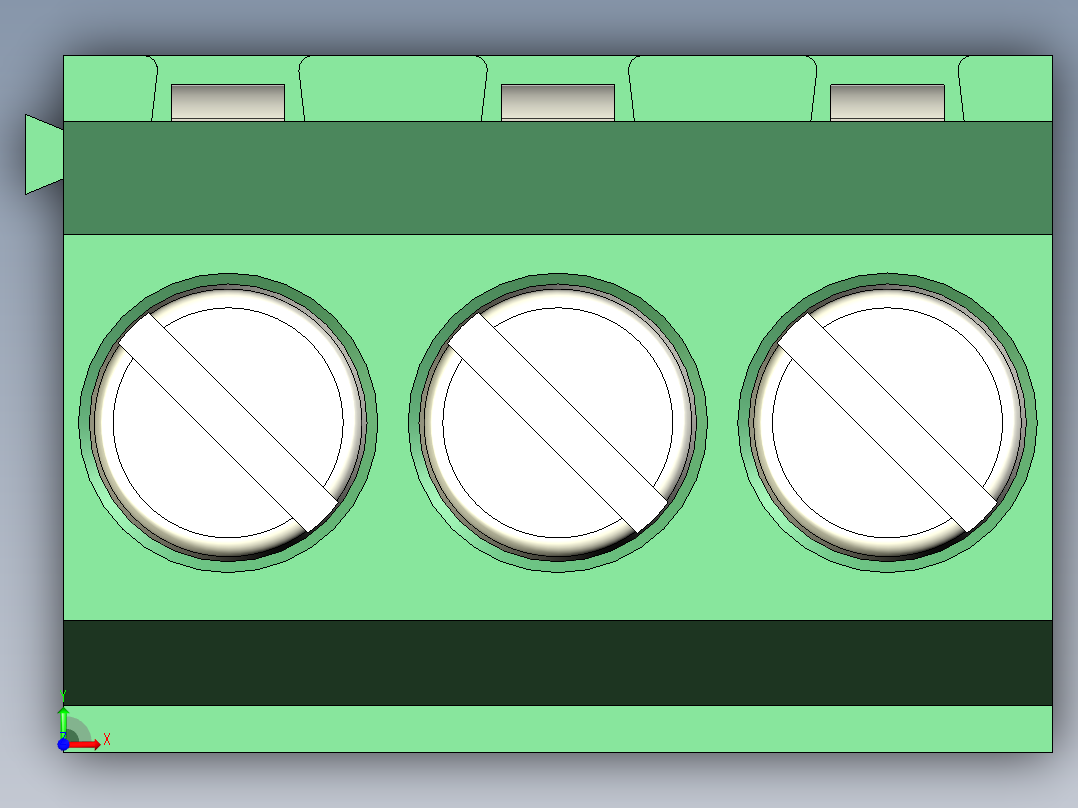 PCB Terminal Block 3 DEG381-3.5前视图