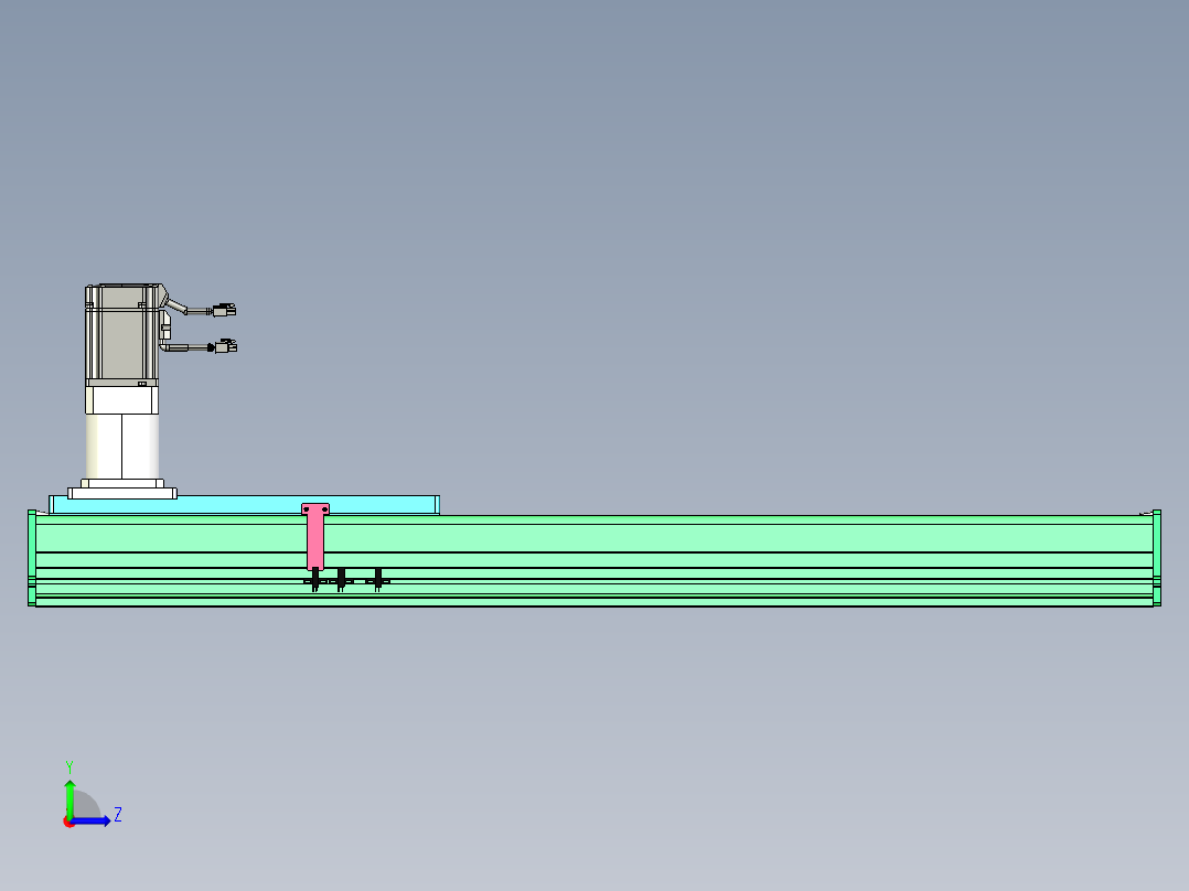 东锦齿条传动DH270G-L167-S750-BU-减速机+750W左视图