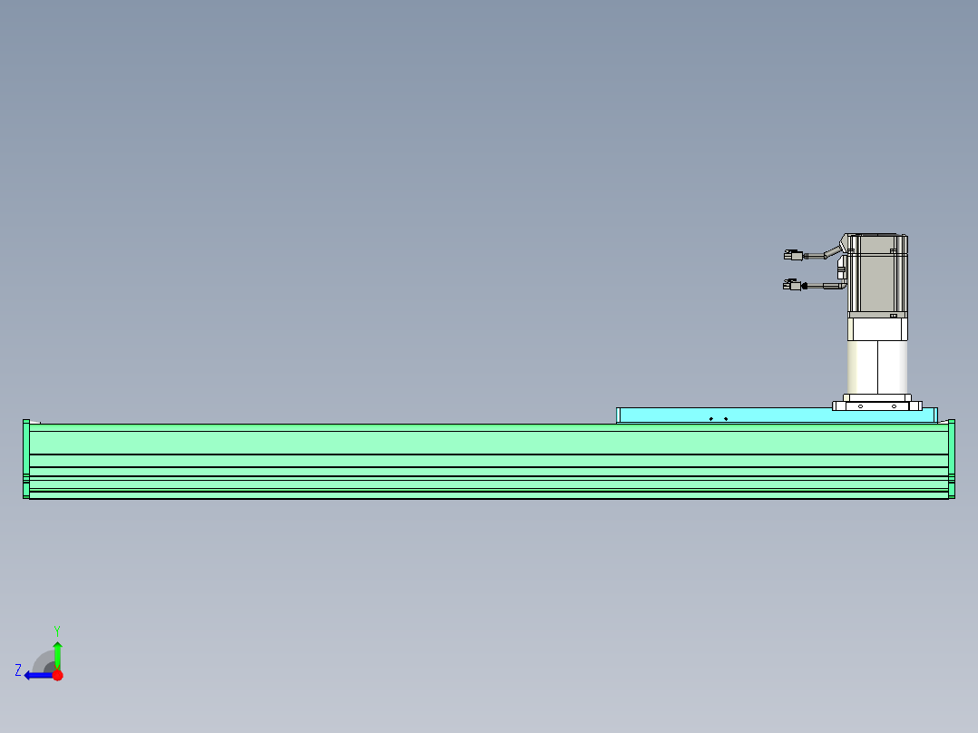 东锦齿条传动DH270G-L167-S750-BU-减速机+750W右视图