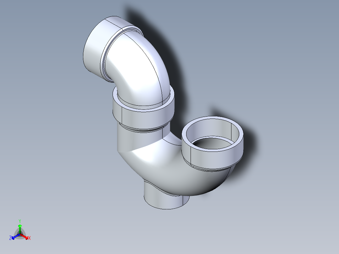 船舶管路系统S26_SeaDrainPLUS_TrapCleanout-SxS_37E171901_1-1-2in Sea Drain Plus - P-TrapCleanout-SxS主视图
