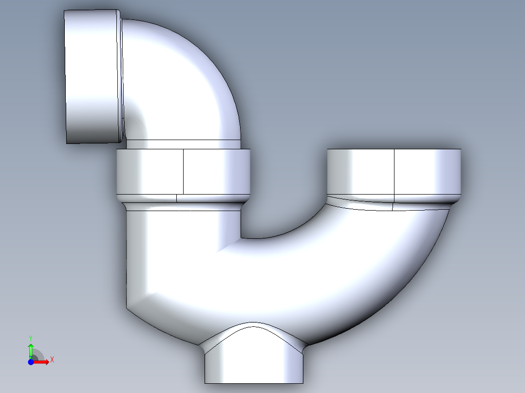 船舶管路系统S26_SeaDrainPLUS_TrapCleanout-SxS_37E171901_1-1-2in Sea Drain Plus - P-TrapCleanout-SxS前视图
