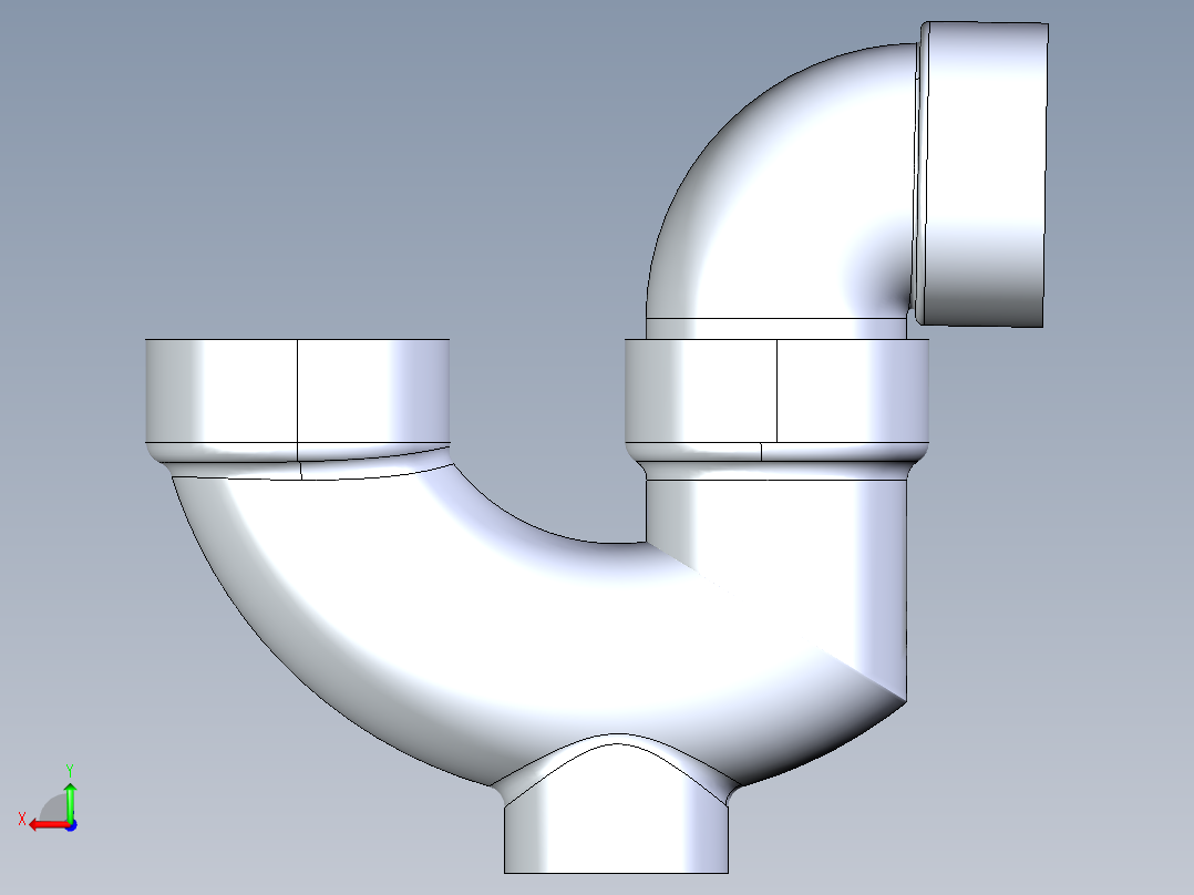 船舶管路系统S26_SeaDrainPLUS_TrapCleanout-SxS_37E171901_1-1-2in Sea Drain Plus - P-TrapCleanout-SxS后视图