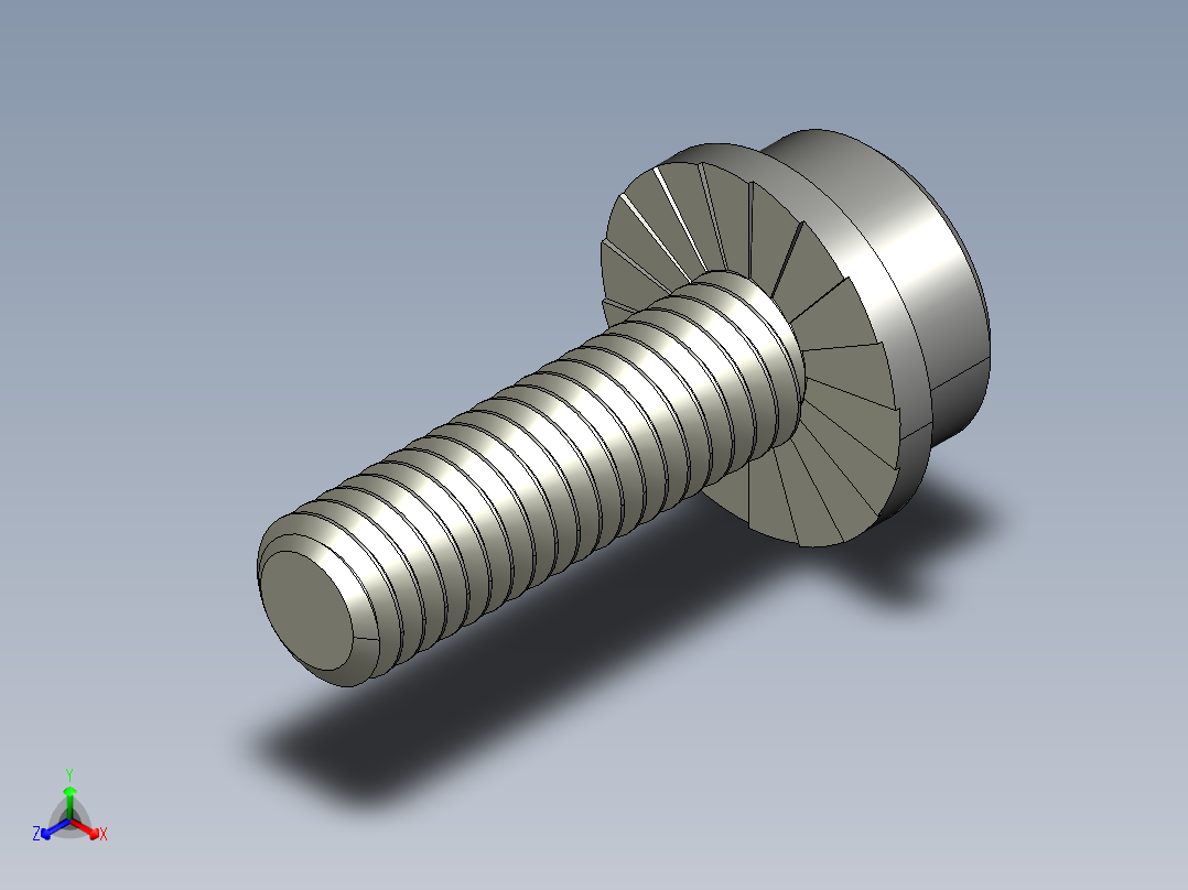 锯齿状法兰头螺钉-Serrated-Flange Socket Head Screws M6 x 1 mm Thread 20 mm Long