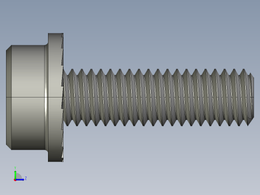 锯齿状法兰头螺钉-Serrated-Flange Socket Head Screws M6 x 1 mm Thread 20 mm Long左视缩略图