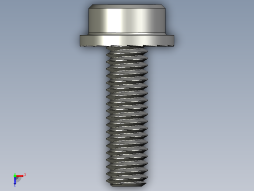 锯齿状法兰头螺钉-Serrated-Flange Socket Head Screws M6 x 1 mm Thread 20 mm Long俯视缩略图
