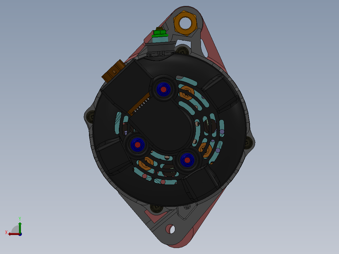 扁线电机模型后视图