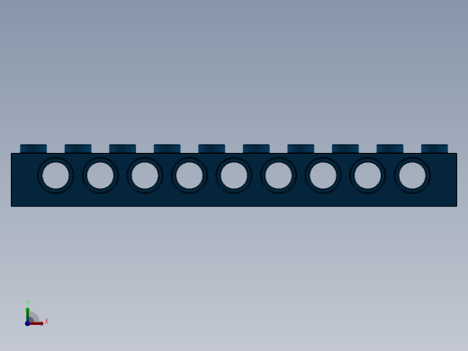 乐高机械组积木（横梁）-273023 Bright Blue Technic Brick 1 x 10 with Holes前视缩略图