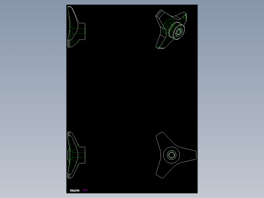 三瓣型把手VB.639FP-2D多系列多零件图纸模型