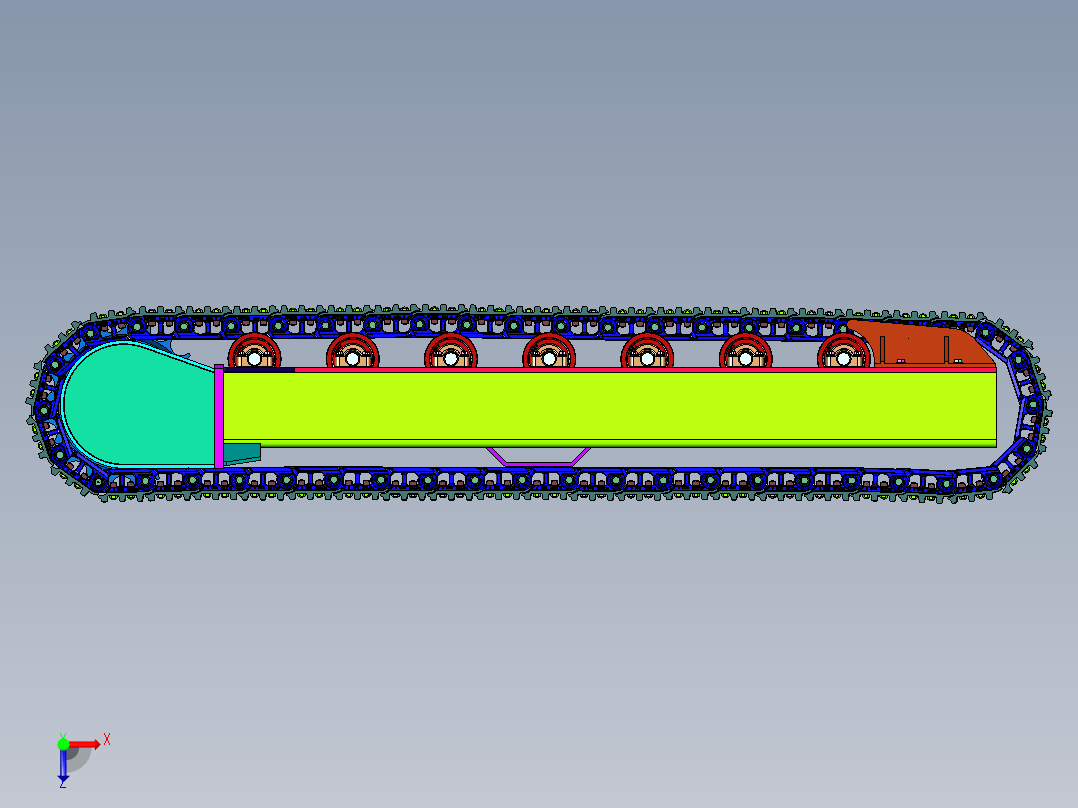农业机械用履带轮结构俯视图