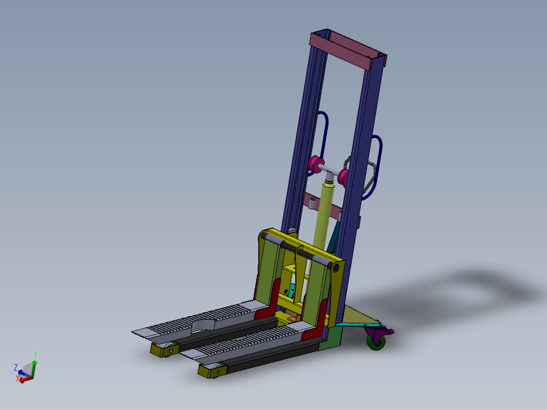 油桶搬运车设计（液压）含三维图