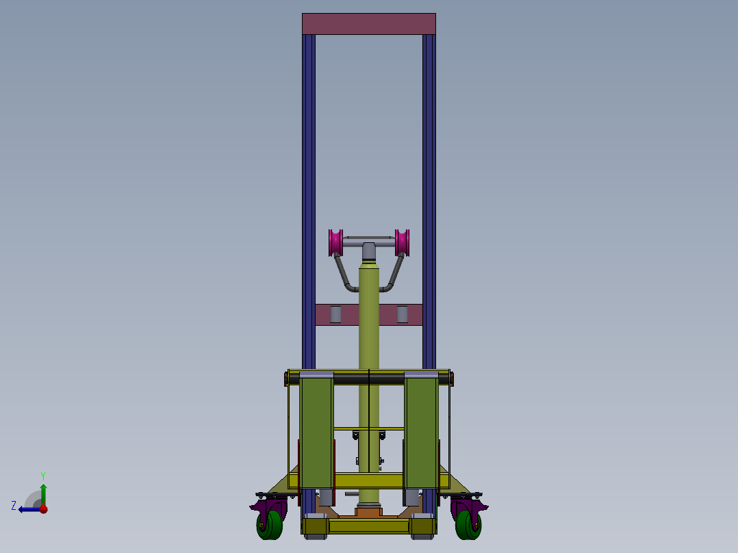 油桶搬运车设计（液压）含三维图右视图