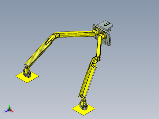 爱格升ergotron桌面显示器支架万向双屏拉伸正等轴测缩略图