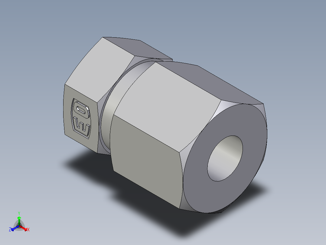 卡套式工业通用硬管接头EO_Blanking_plug_for_tube_ends_ROV08S71正等轴测图