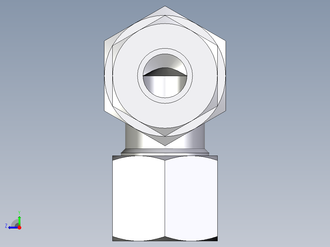 卡套式工业通用硬管接头EO_Bulkhead_elbow_WSV10ZL71右视图