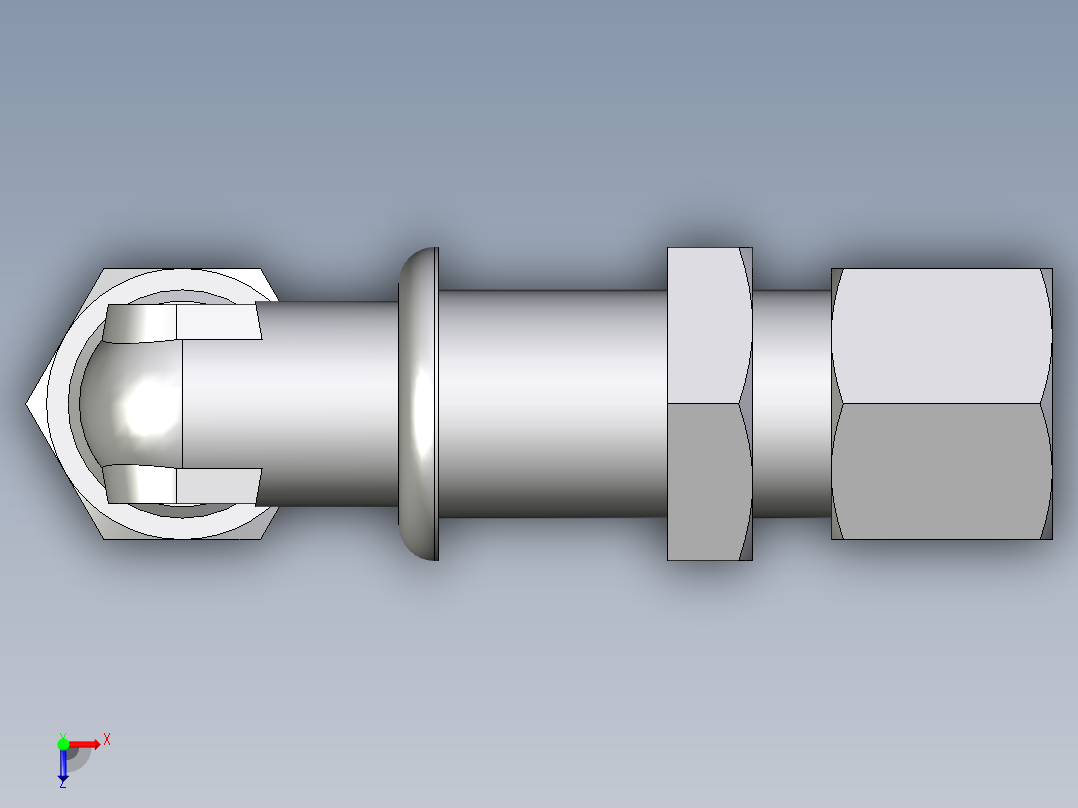 卡套式工业通用硬管接头EO_Bulkhead_elbow_WSV10ZL71俯视图