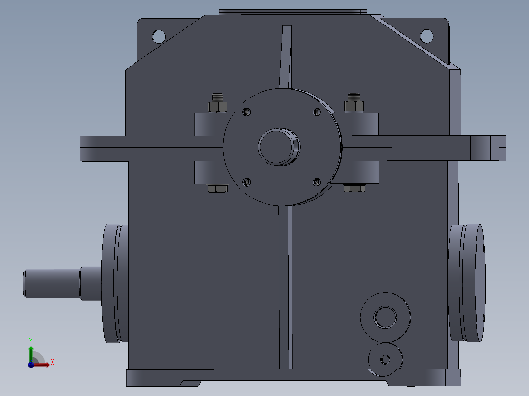 蜗轮蜗杆减速器前视图