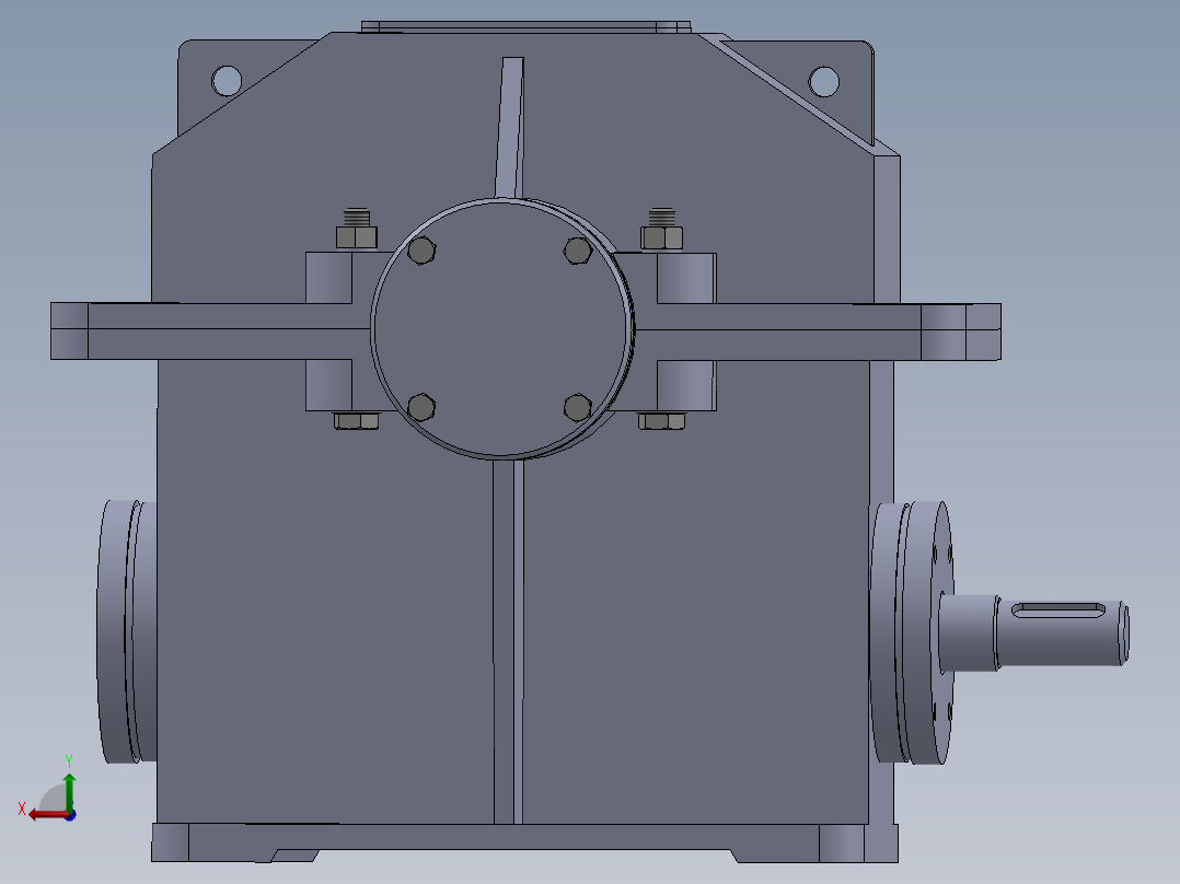蜗轮蜗杆减速器后视图