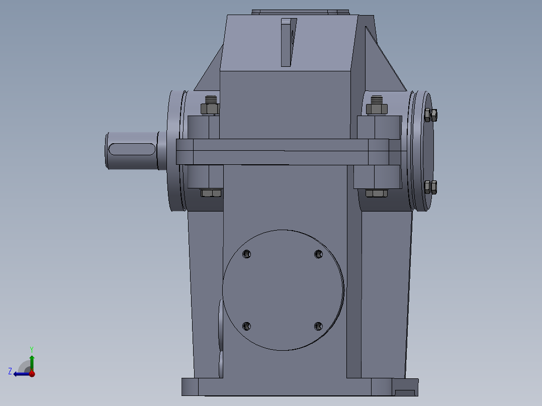 蜗轮蜗杆减速器右视图