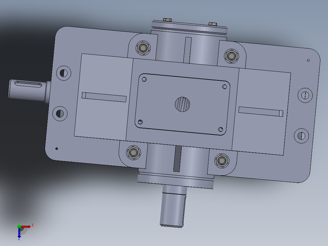 蜗轮蜗杆减速器俯视图