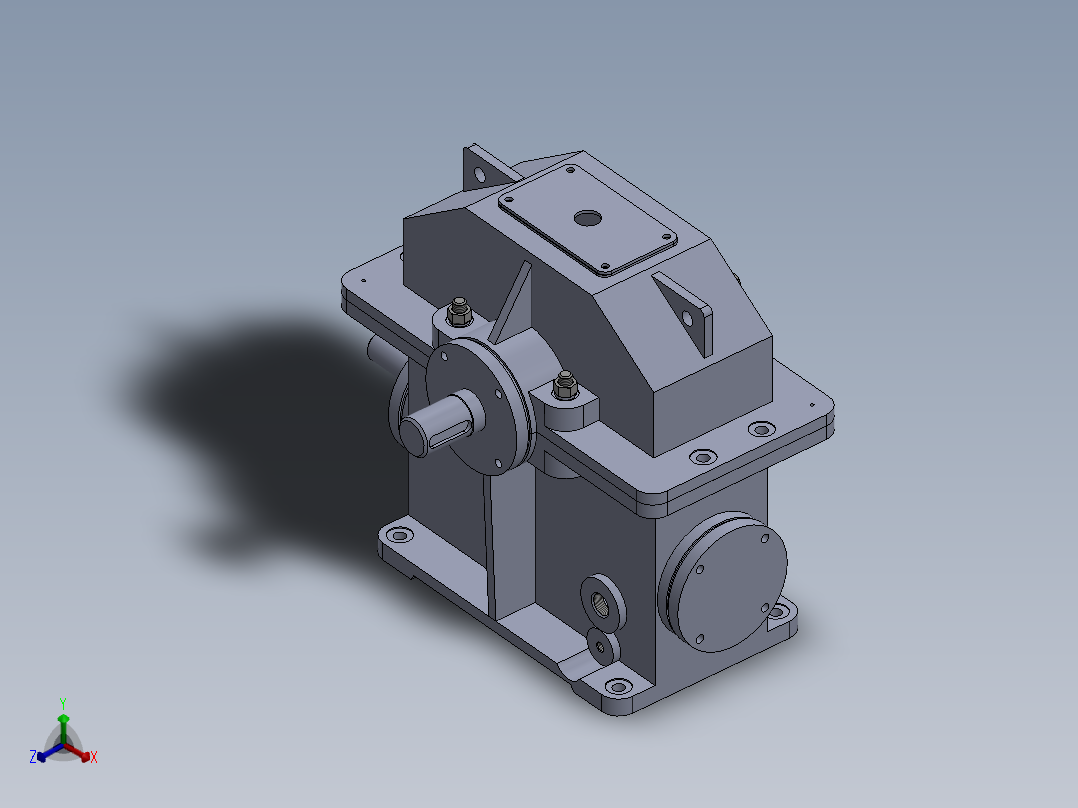蜗轮蜗杆减速器正等轴测图