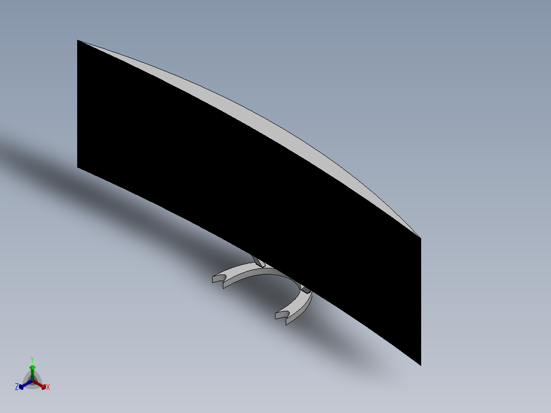 曲面屏幕显示器正等轴测图