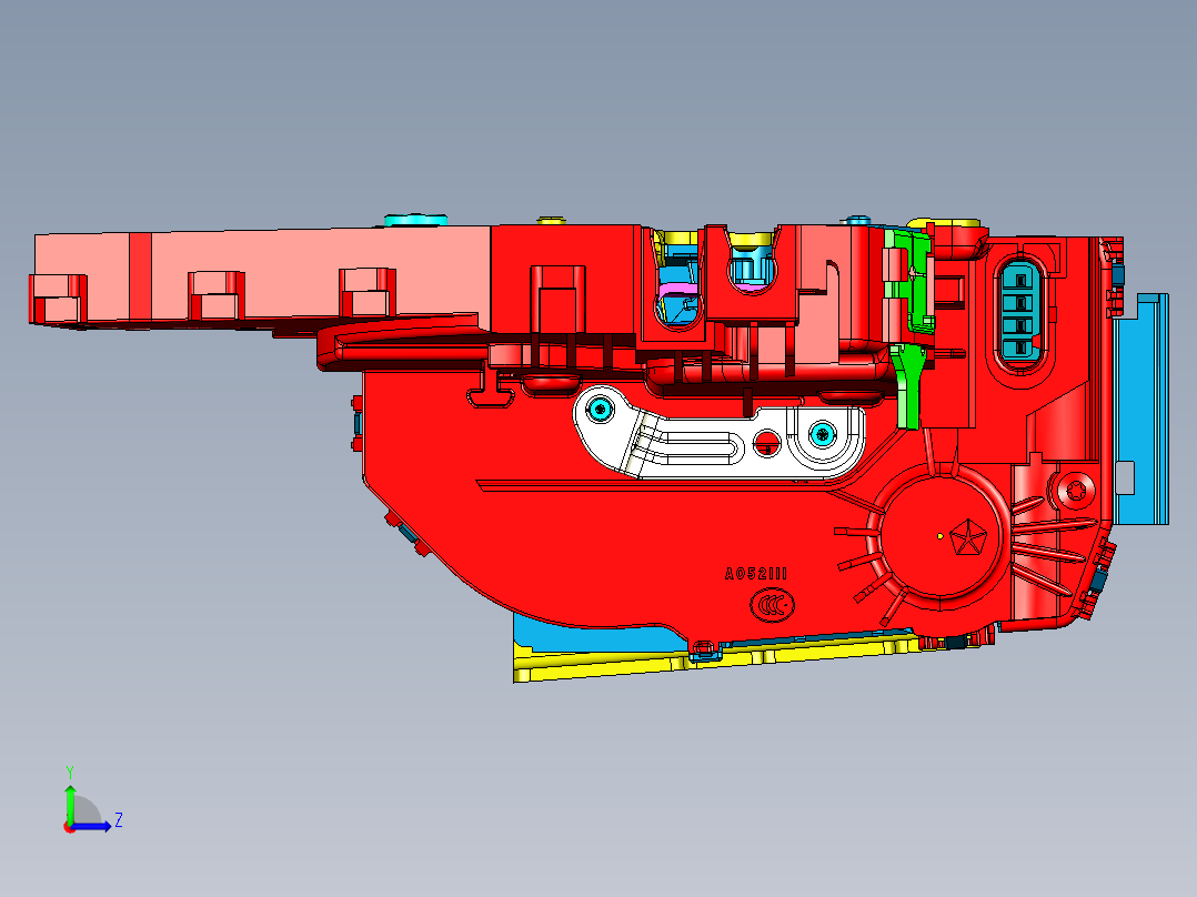汽车门锁中控锁左视图