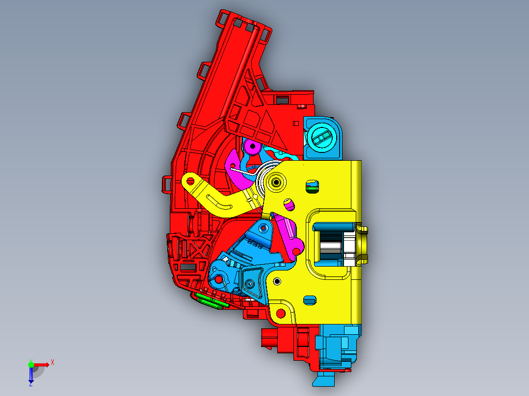 汽车门锁中控锁俯视图