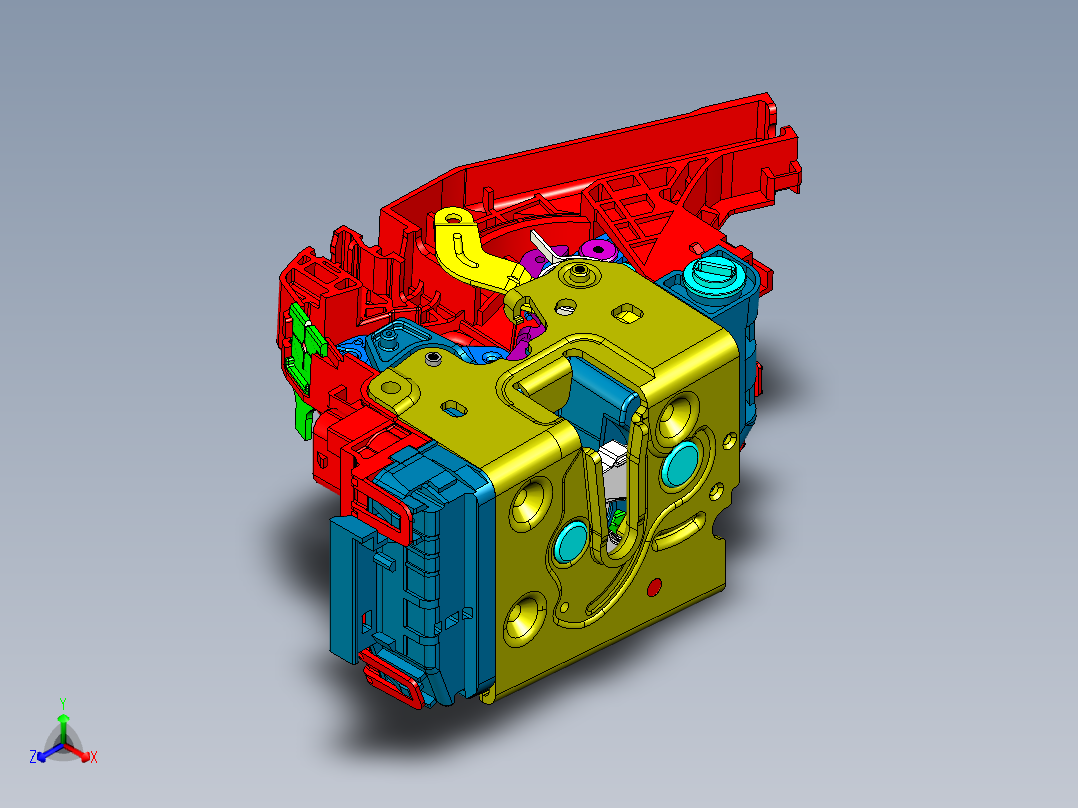 汽车门锁中控锁正等轴测图