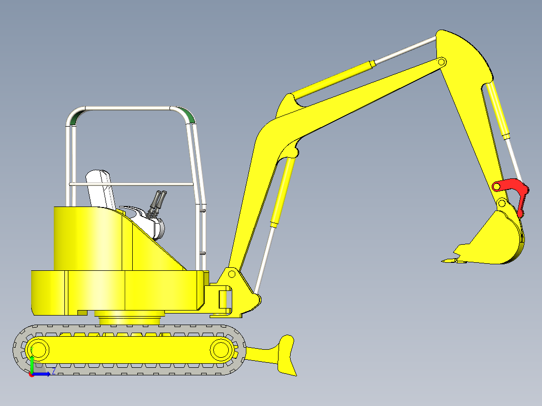 B3003669-简易模型挖掘机左视图