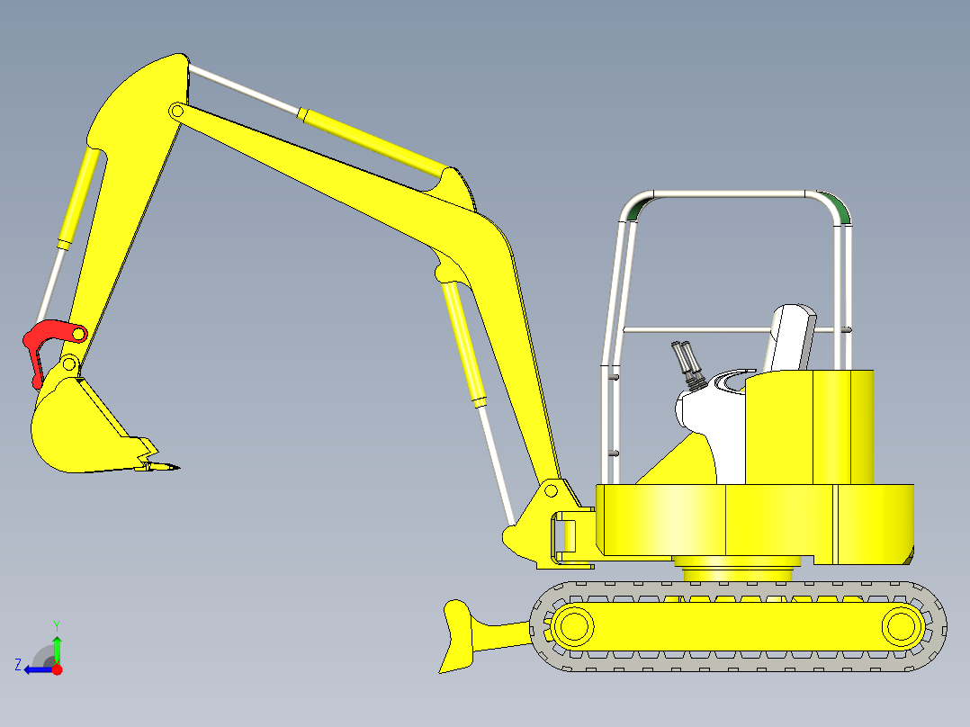 B3003669-简易模型挖掘机右视图