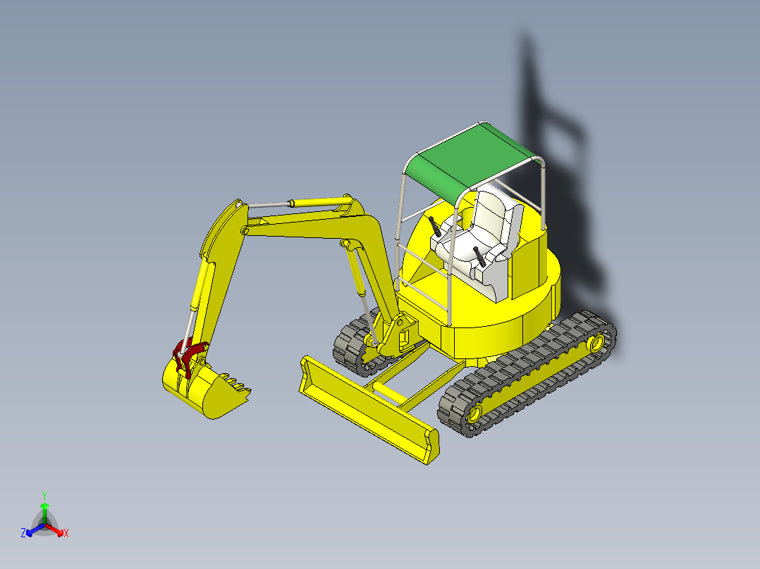 B3003669-简易模型挖掘机正等轴测图