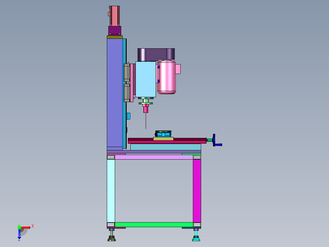 电脉冲取断丝锥机俯视图