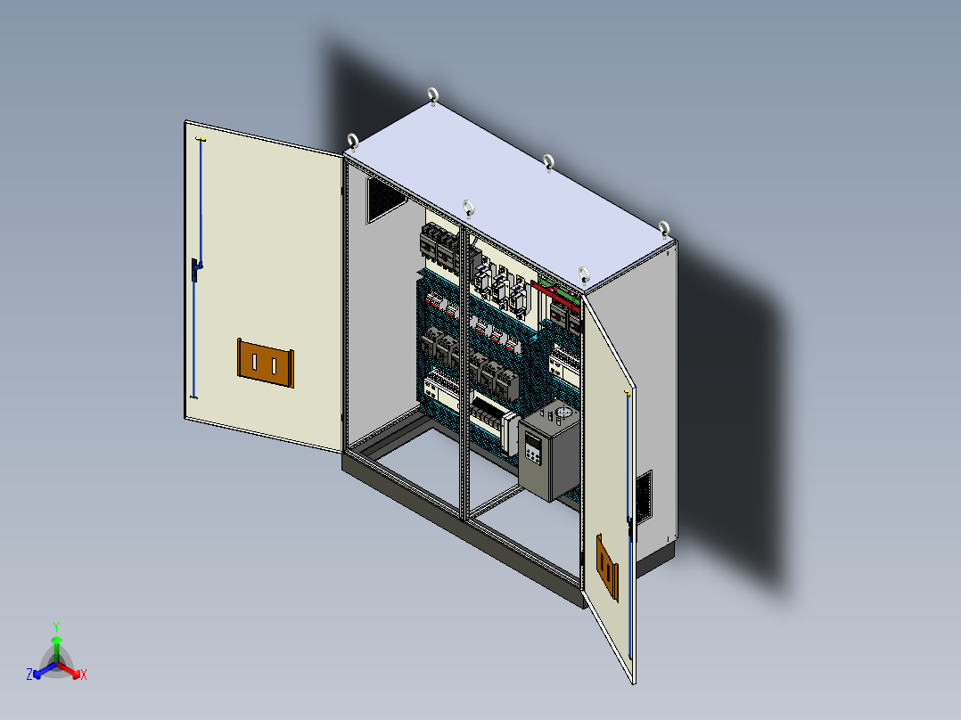 双柜组装刀开关plc控制柜 56256