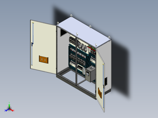 双柜组装刀开关plc控制柜 56256