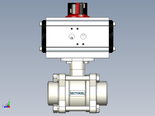 带ACTREG DA致动器的3件球阀BW DN40右视缩略图