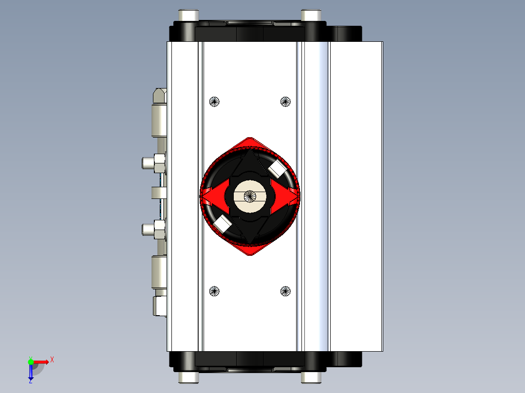 带ACTREG DA致动器的3件球阀BW DN40俯视图