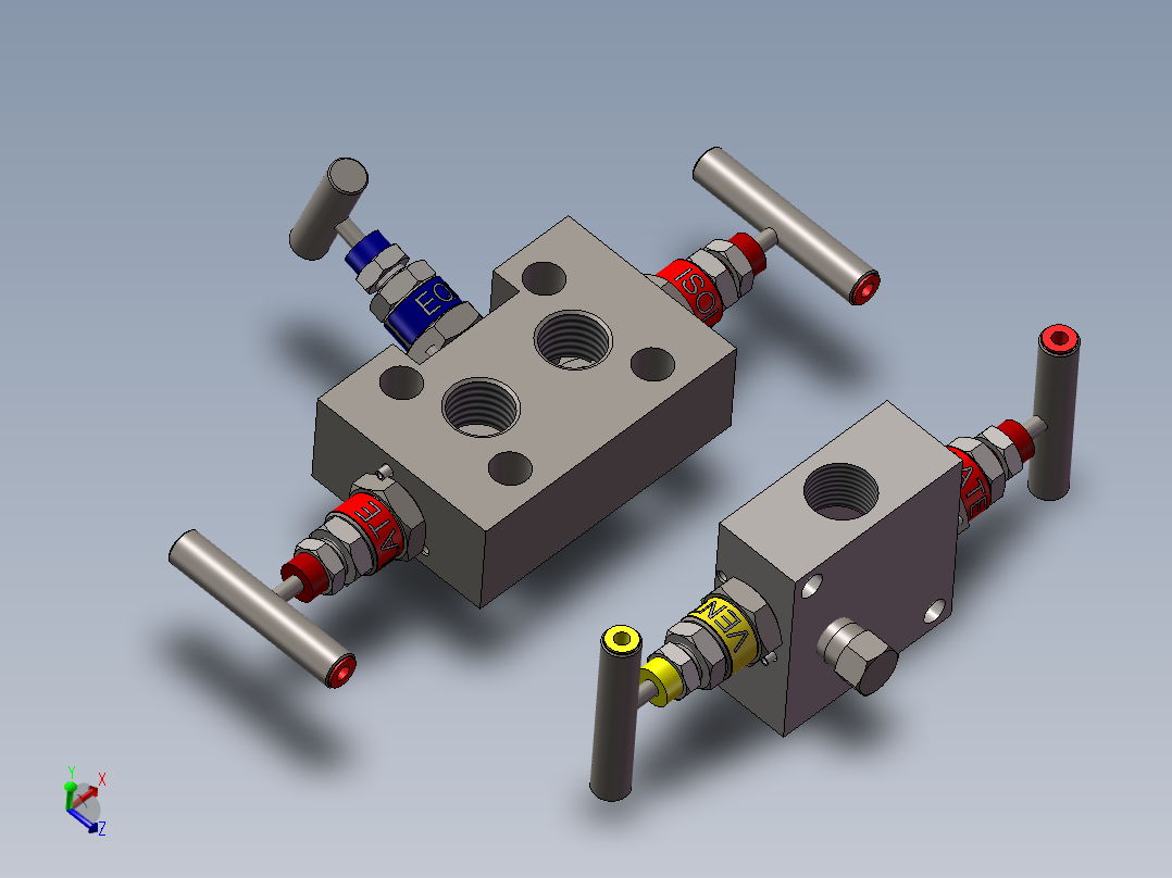 2款J2型-截止阀和放气阀-Q3型-直接安装三阀歧管模型